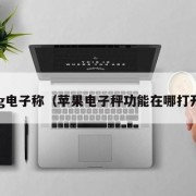 pg电子称（苹果电子秤功能在哪打开）